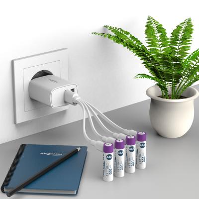 Ansmann aufladbare Batterien Li-Ion Akkus Micro AAA Typ 500 (min.400mAh) 4er-Blister  Produktbild 1