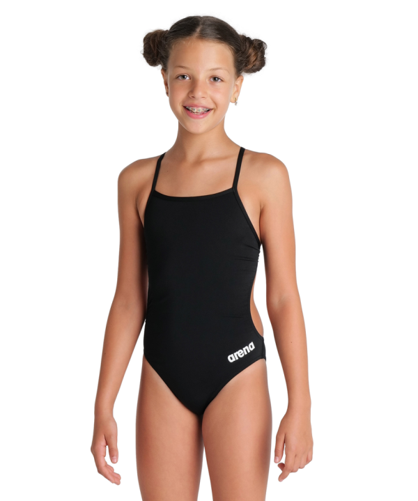 Arena G Team Swimsuit Challenge Solid 152 black/white M&auml;dchen