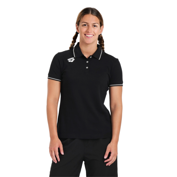 Arena W Team Poloshirt Solid Cotton M black Damen