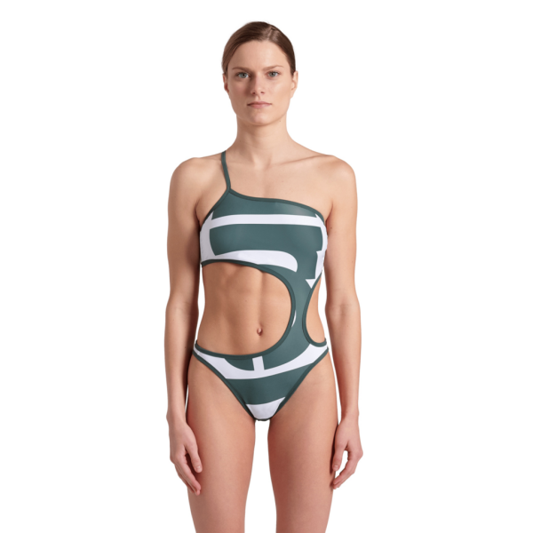 Arena W Arena Logo One Piece Single Shoulder XS sage multi/white/sage Damen