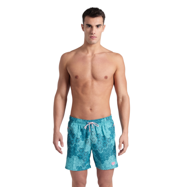 Arena M Beach Boxer Allover Printed Pro_File XXL water multi/fluo red Herren