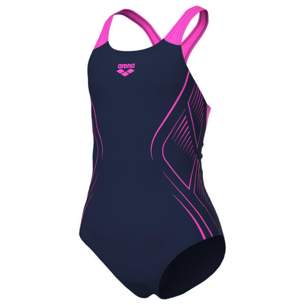 Arena G Arena Reflecting Swimsuit Swim Pro Back 116 navy/shocking pink M&auml;dchen