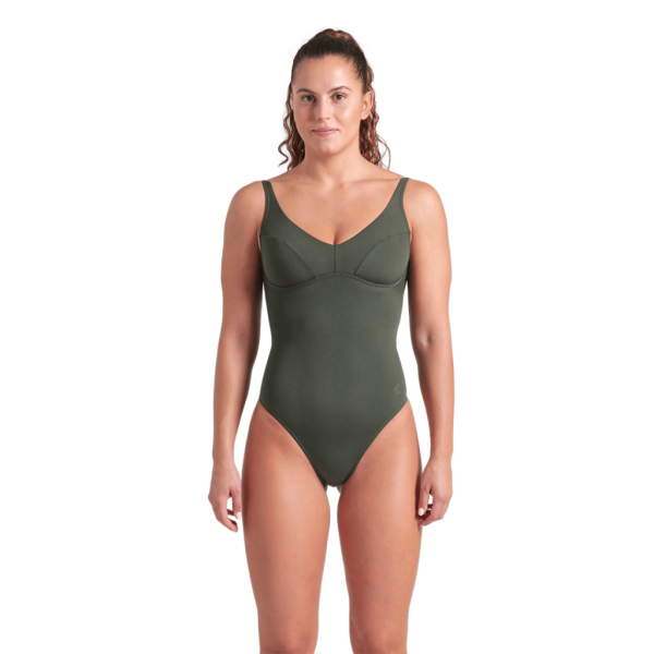 Arena W Arena Swimsuit Victoria U Back Solid D 46 dark sage Damen