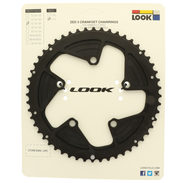 Look Z3 CHAINRING 52 (110) for 36 one size black