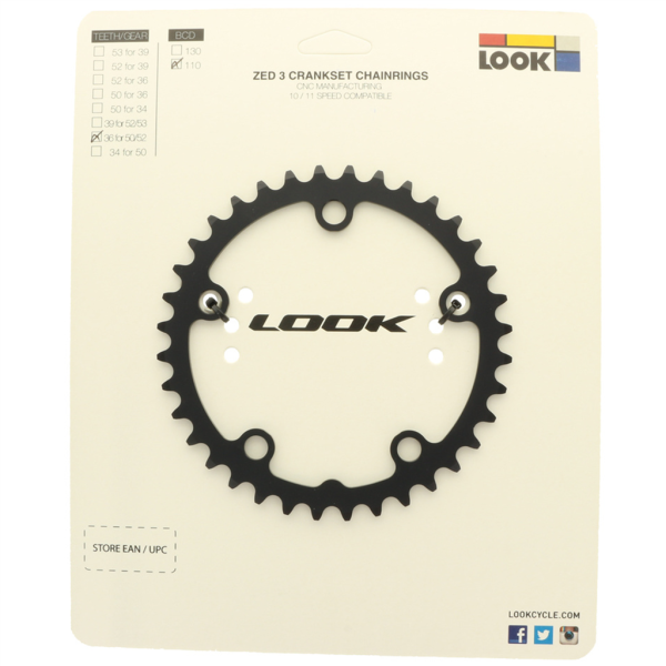 Look Z3 CHAINRING 36 (110) for 50 and 52 one size black