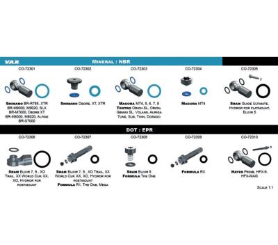 VAR VAR O-Ring Dichtungssatz hydraulische Scheibenbremsen Sortierbox Produktbild 1