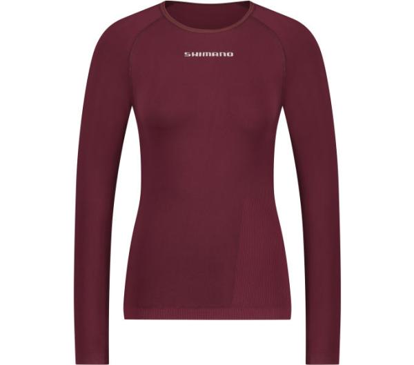 SHIMANO W's SHIMANO Long Sleeve Base Layer Rot S/M